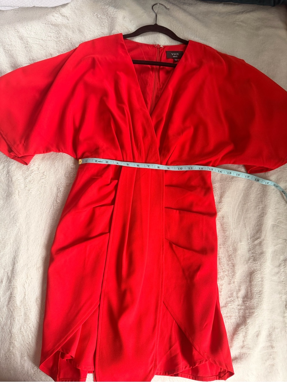 VICI Red V-Neck Wrap Mini Dress